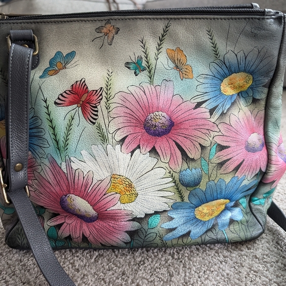 Anuschka 4 piece set floral hand painted bags - Picture 3 of 14